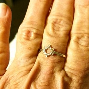 925 Stamped Sz 10.5 Star of David Ring B2 0110